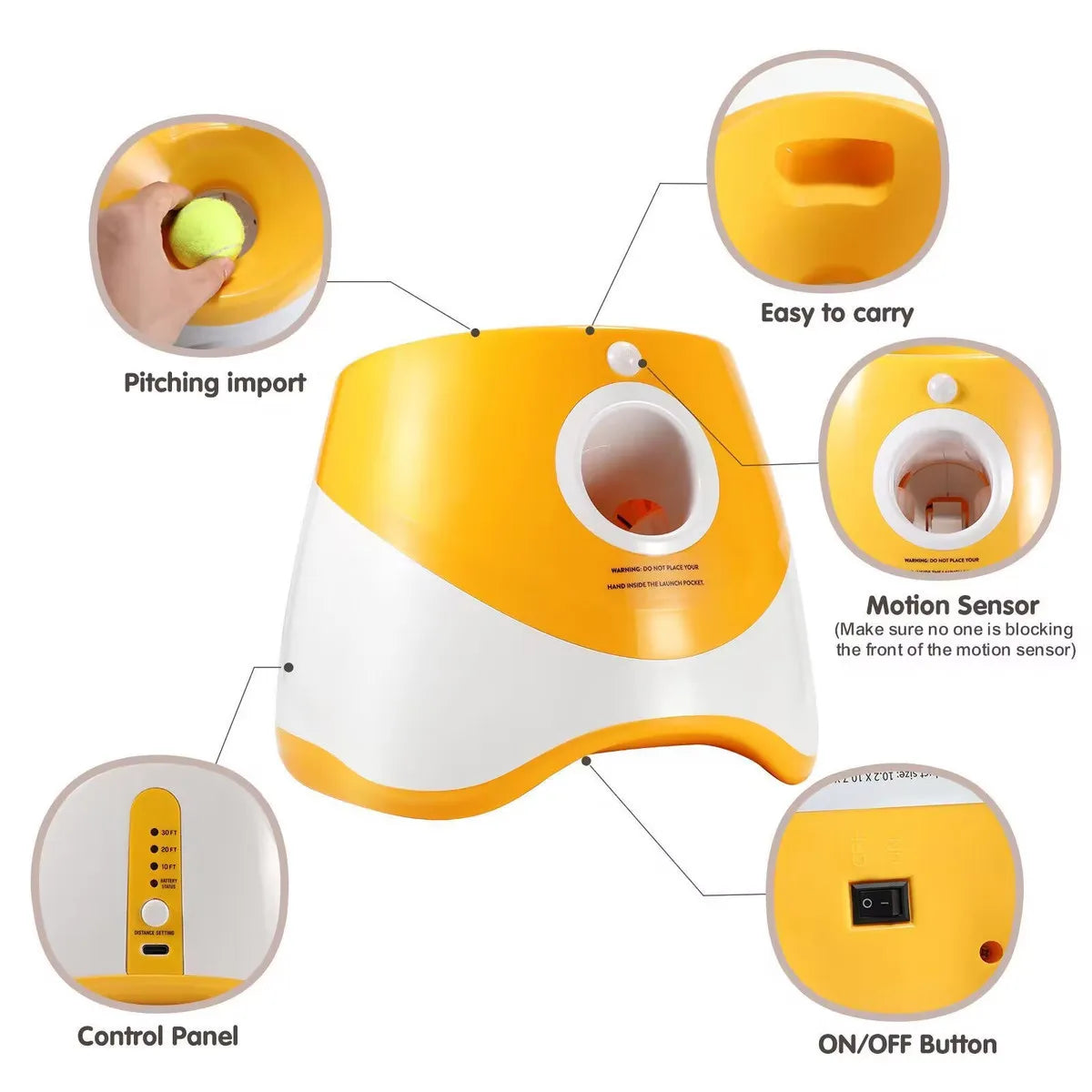 Automatic Dog Ball Launcher for Small to Medium Dogs,Tennis Launcher pet training,Indoor/Outdoor Interactive Toy